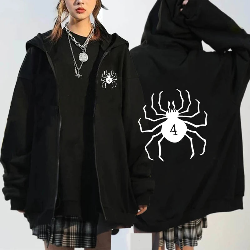 Hunter X Hunter Spider imprimé Anime sweat à capuche avec fermeture éclair hommes femmes gothique Y2K veste zippée sweat à capuche décontracté manteau Streetwear