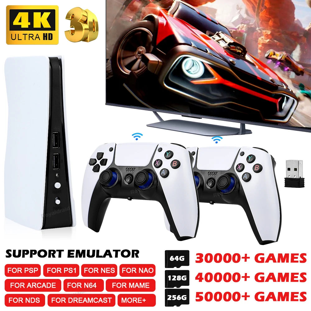Console de jeu vidéo GB5, 256 Go, 128 Go, 64 Go, plus de 50000 jeux rétro, boîte de jeu TV HD, 5 deux manettes de jeu pour PS1, PPéventuelles P, MAcloser, arcade Gaming Stick
