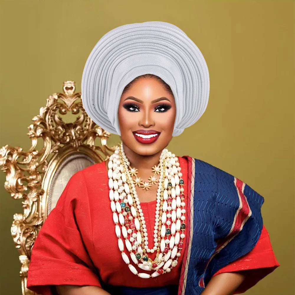 Cravates de tête nigérianes pour femmes, équipement de sauna, turban africain élégant, déjà fabriqué, enveloppes de tête féminines, fête de mariage, Auto Gele