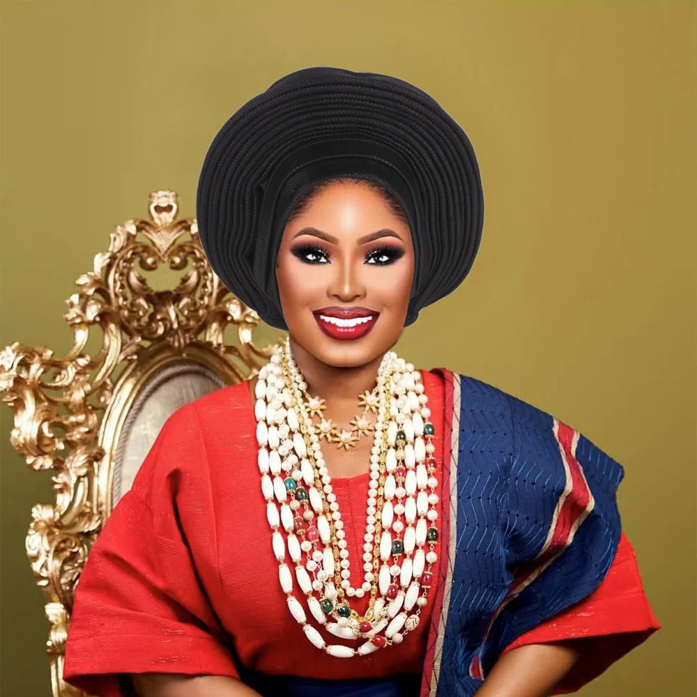 Cravates de tête nigérianes pour femmes, équipement de sauna, turban africain élégant, déjà fabriqué, enveloppes de tête féminines, fête de mariage, Auto Gele