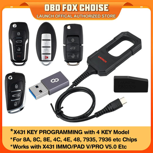Launch X431 Key Programmer Créateur à distance avec Super puce 4 pièces Clé intelligente à distance universelle Pour X-431 IMMO Elite/IMMO Plus/PAD V tools outils mecanique automobile outils de diagnostic