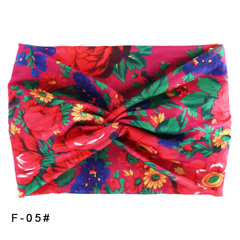 Bandeau élastique large imprimé Pilates Yoga course cyclisme bandeau Turban maquillage cerceau de cheveux maquillage bandeau pour femmes fille