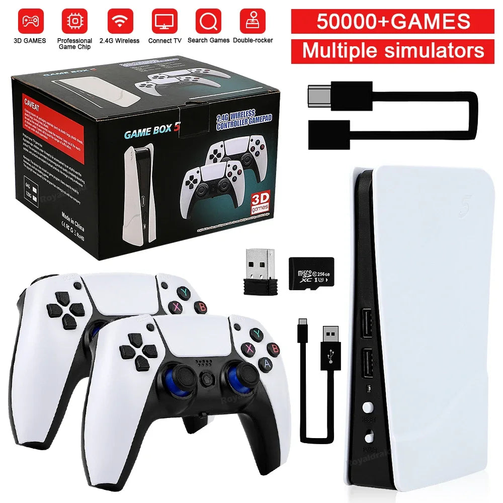 Console de jeu vidéo GB5, 256 Go, 128 Go, 64 Go, plus de 50000 jeux rétro, boîte de jeu TV HD, 5 deux manettes de jeu pour PS1, PPéventuelles P, MAcloser, arcade Gaming Stick