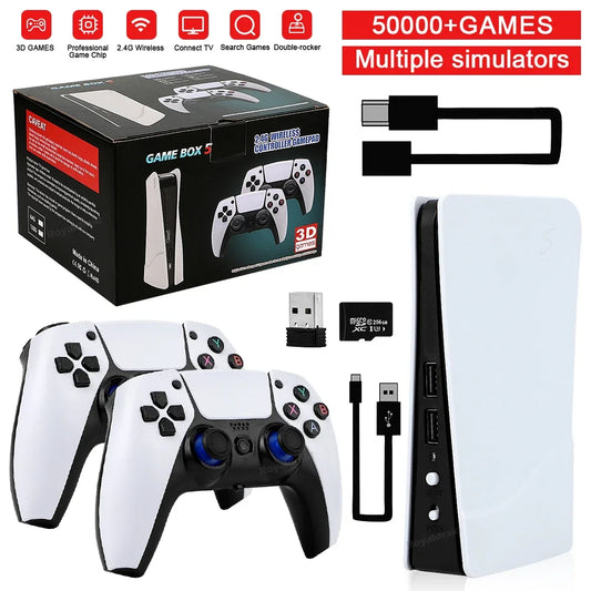 Console de jeu vidéo GB5, 256 Go, 128 Go, 64 Go, plus de 50000 jeux rétro, boîte de jeu TV HD, 5 deux manettes de jeu pour PS1, PPéventuelles P, MAcloser, arcade Gaming Stick