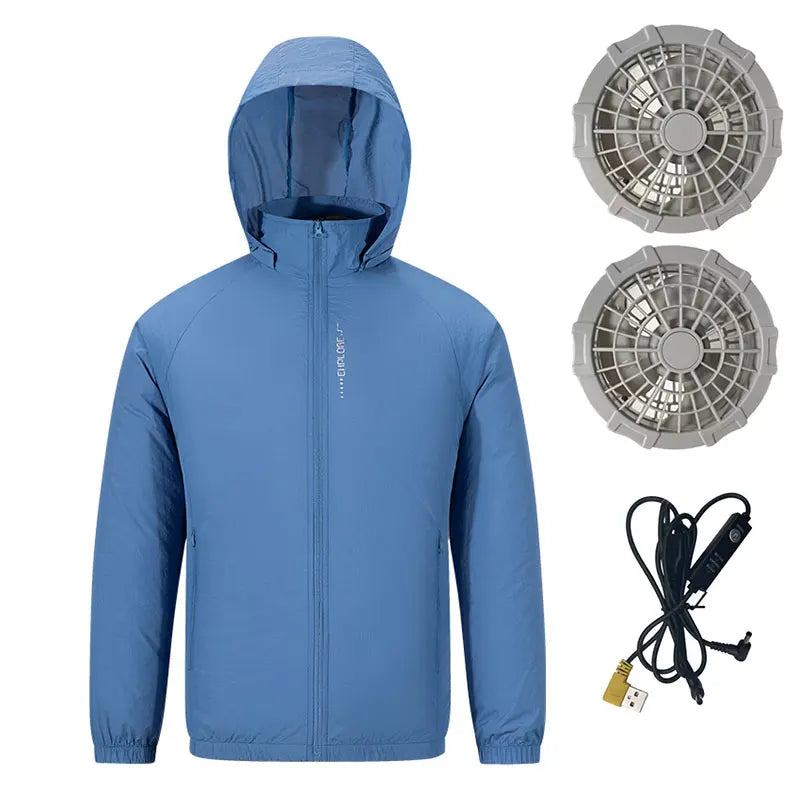 Veste de climatiseur Portable, manteau de refroidissement avec ventilateur USB, travail en plein air, Construction, pêche, chasse, veste de protection solaire légère