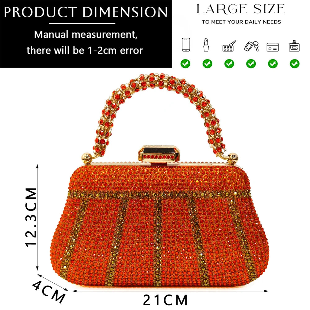 Venus Chan 2024 Design spécial haute qualité couleur Orange femmes africaines chaussures et sac ensemble avec cristal brillant pour la fête de mariage