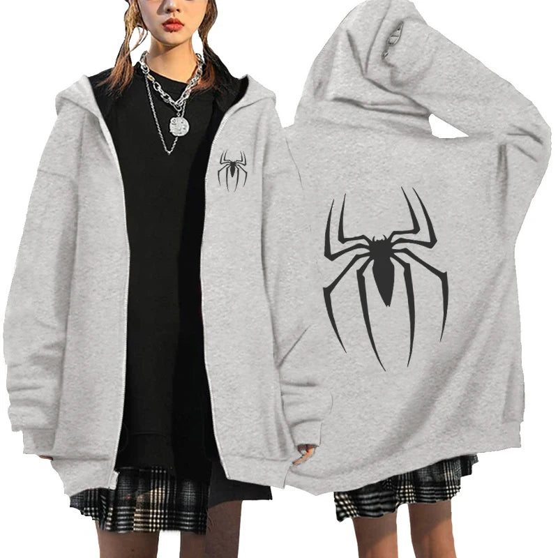 Hunter X Hunter Spider imprimé Anime sweat à capuche avec fermeture éclair hommes femmes gothique Y2K veste zippée sweat à capuche décontracté manteau Streetwear