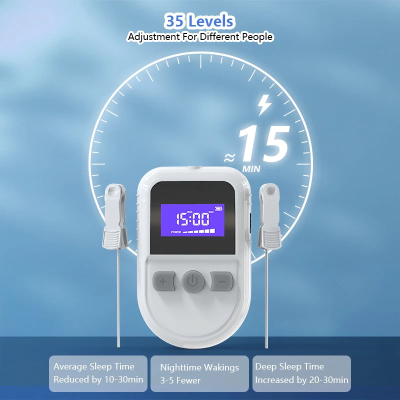 Dispositif d'aide au sommeil KTS 35 recyclable avec patchs, appareil d'électrothérapie Inaut nia CES, thérapie fongique, migraine, dépression Charleroi eve