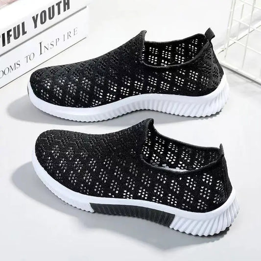 Baskets en maille respirantes pour femmes, chaussures de marche à enfiler, chaussures décontractées, extérieur, mode, nouveau, 2025