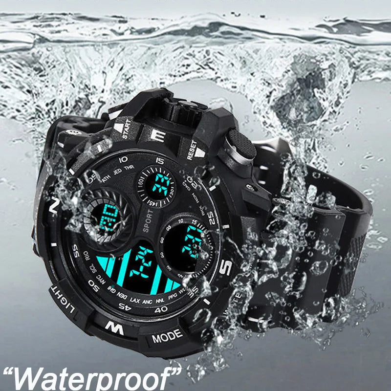 YIKAZE montre numérique noire pour hommes montres de sport étanche chronographe extérieur horloge à main G infanterie choc étudiant montre-bracelet