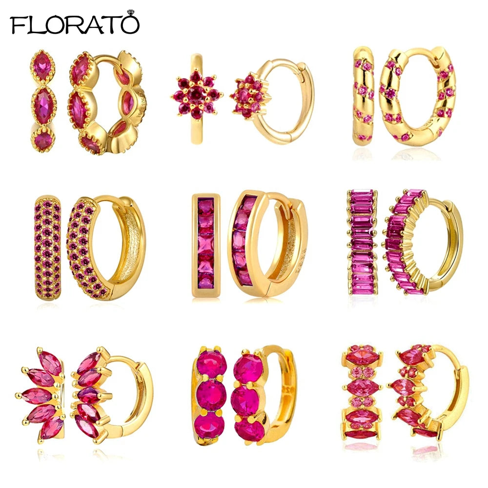 Boucles d'oreilles créoles minimales rouges pour femmes, cristal, petit Huggie, boucle d'oreille cartilage mince, piercing 147 us, bijoux, cadeau, contre-indiqué, 2 pièces