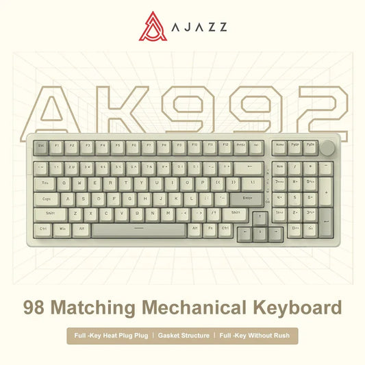 Ajazz-Clavier mécanique filaire AK992, clavier de jeu USB, disposition complète, échange à chaud, bouton de limitation de la touche, 98 touches, ordinateur de bureau, ordinateur portable