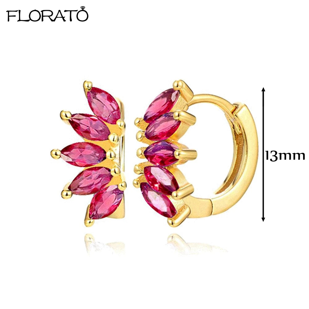 Boucles d'oreilles créoles minimales rouges pour femmes, cristal, petit Huggie, boucle d'oreille cartilage mince, piercing 147 us, bijoux, cadeau, contre-indiqué, 2 pièces