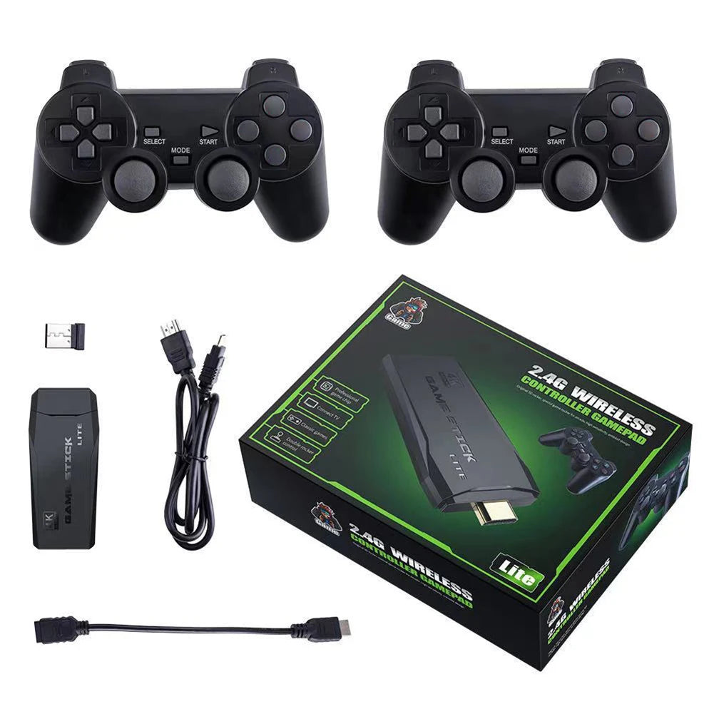 Console de jeux vidéo rétro avec bâtons pour enfants, contrôleur sans fil pour touristes, 9 émulateurs, 2.4 Go, 64 Go, 10000G, cadeaux M8