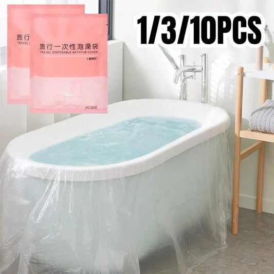 Housse de baignoire jetable, doublure de baignoire Portable, surdimensionnée, pour Salon, maison, voyage, hôtel, nettoyage, Film de protection Anti-saleté, 1/3/10 pièces