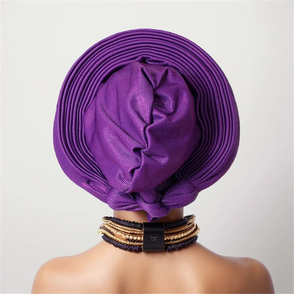 Cravates de tête nigérianes pour femmes, équipement de sauna, turban africain élégant, déjà fabriqué, enveloppes de tête féminines, fête de mariage, Auto Gele