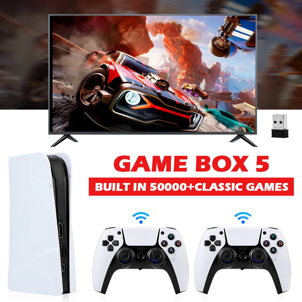 Console de jeu vidéo GB5, 256 Go, 128 Go, 64 Go, plus de 50000 jeux rétro, boîte de jeu TV HD, 5 deux manettes de jeu pour PS1, PPéventuelles P, MAcloser, arcade Gaming Stick