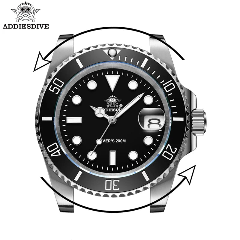 ADDIESDIVE-Montre de plongée à quartz pour homme, affaires européennes et américaines, loisirs, 200m C3, sport super Shoous, luxe Reloj zones bre