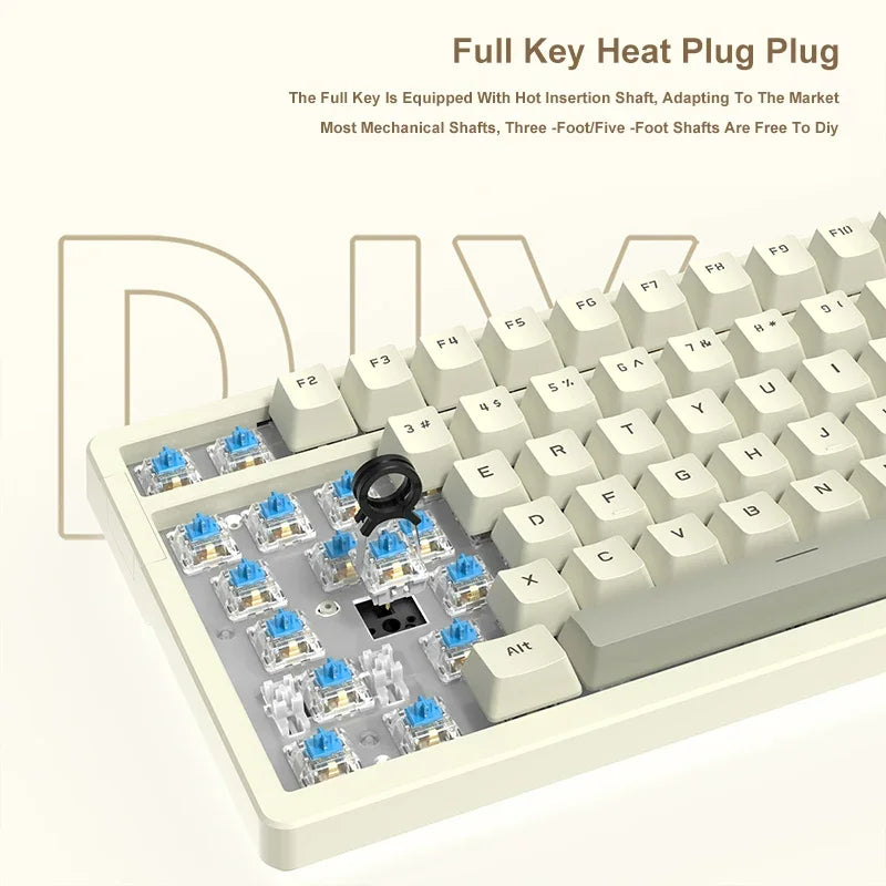 Ajazz-Clavier mécanique filaire AK992, clavier de jeu USB, disposition complète, échange à chaud, bouton de limitation de la touche, 98 touches, ordinateur de bureau, ordinateur portable