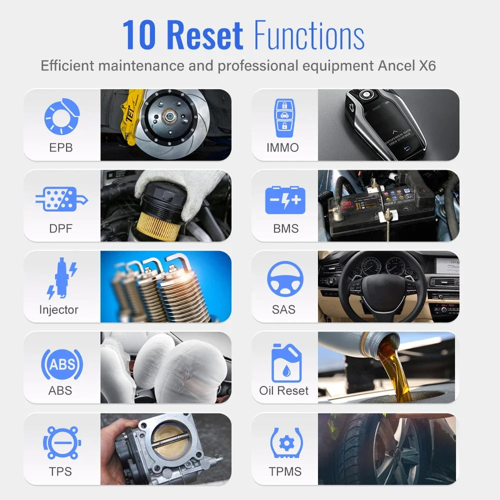 Ancel X6 OBD2 Scanner automobile professionnel ABS SRS huile EPB BMS réinitialiser tous les lecteurs de Code système OBD 2 outils de Diagnostic de voiture
