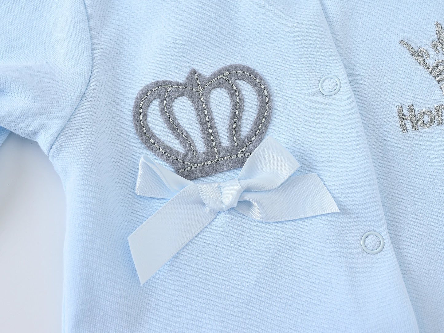 Honeyzone Pyjama Bebe printemps automne bébé garçon vêtements ensemble couronne bleue imprimé combinaison à manches longues nouveau-né barboteuse sommeil 0 à 12 mois