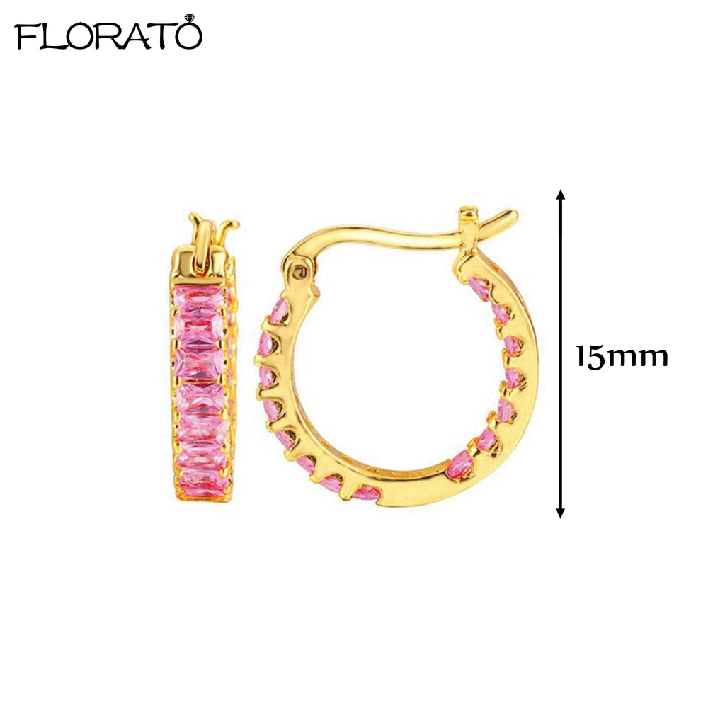 Boucles d'oreilles créoles minimales rouges pour femmes, cristal, petit Huggie, boucle d'oreille cartilage mince, piercing 147 us, bijoux, cadeau, contre-indiqué, 2 pièces