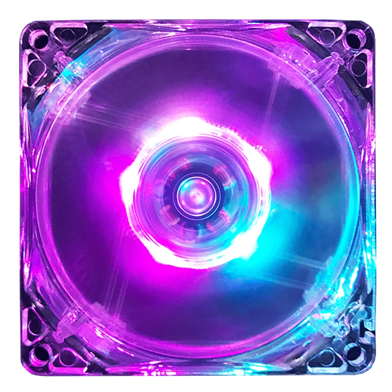 8 cm 12 V sept couleurs décoloration lumière LED muet PC boîtier ventilateur de refroidissement pour le refroidissement du boîtier d'ordinateur