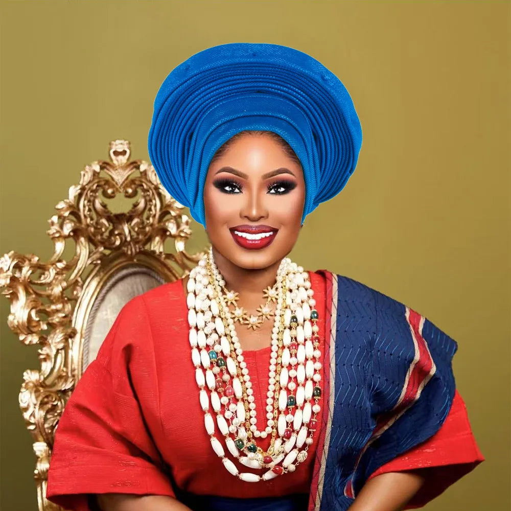 Cravates de tête nigérianes pour femmes, équipement de sauna, turban africain élégant, déjà fabriqué, enveloppes de tête féminines, fête de mariage, Auto Gele
