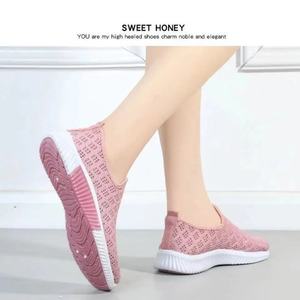 Baskets en maille respirantes pour femmes, chaussures de marche à enfiler, chaussures décontractées, extérieur, mode, nouveau, 2025