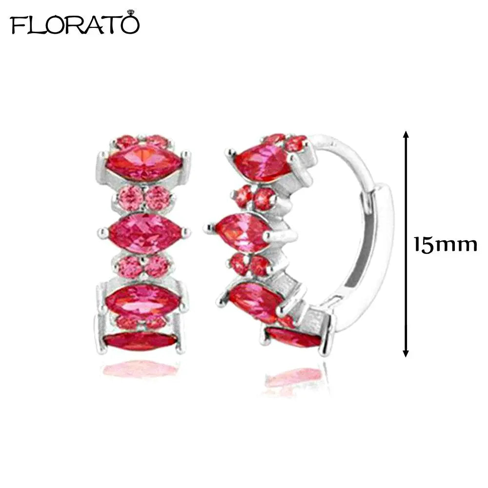 Boucles d'oreilles créoles minimales rouges pour femmes, cristal, petit Huggie, boucle d'oreille cartilage mince, piercing 147 us, bijoux, cadeau, contre-indiqué, 2 pièces