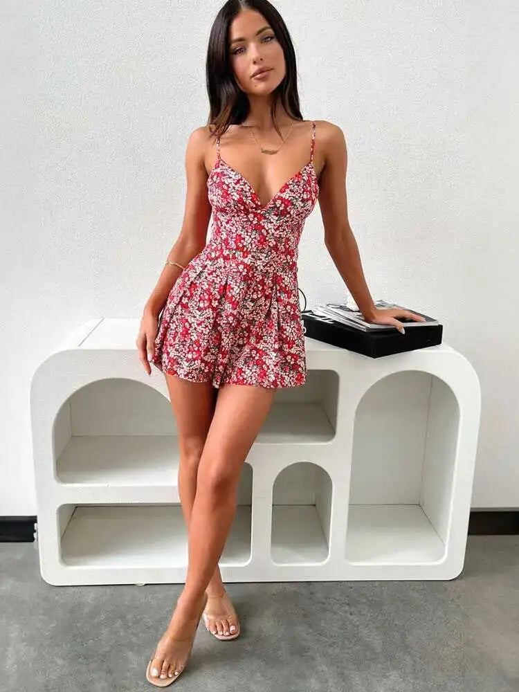 Avrilyaan – robe de soirée élégante à fleurs fragmentées, décolleté en V profond, dos nu, Sexy, moulante, Mini, été, 2024