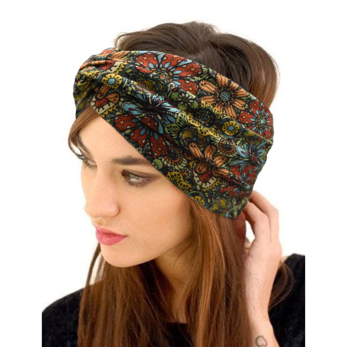 Bandeau élastique large imprimé Pilates Yoga course cyclisme bandeau Turban maquillage cerceau de cheveux maquillage bandeau pour femmes fille