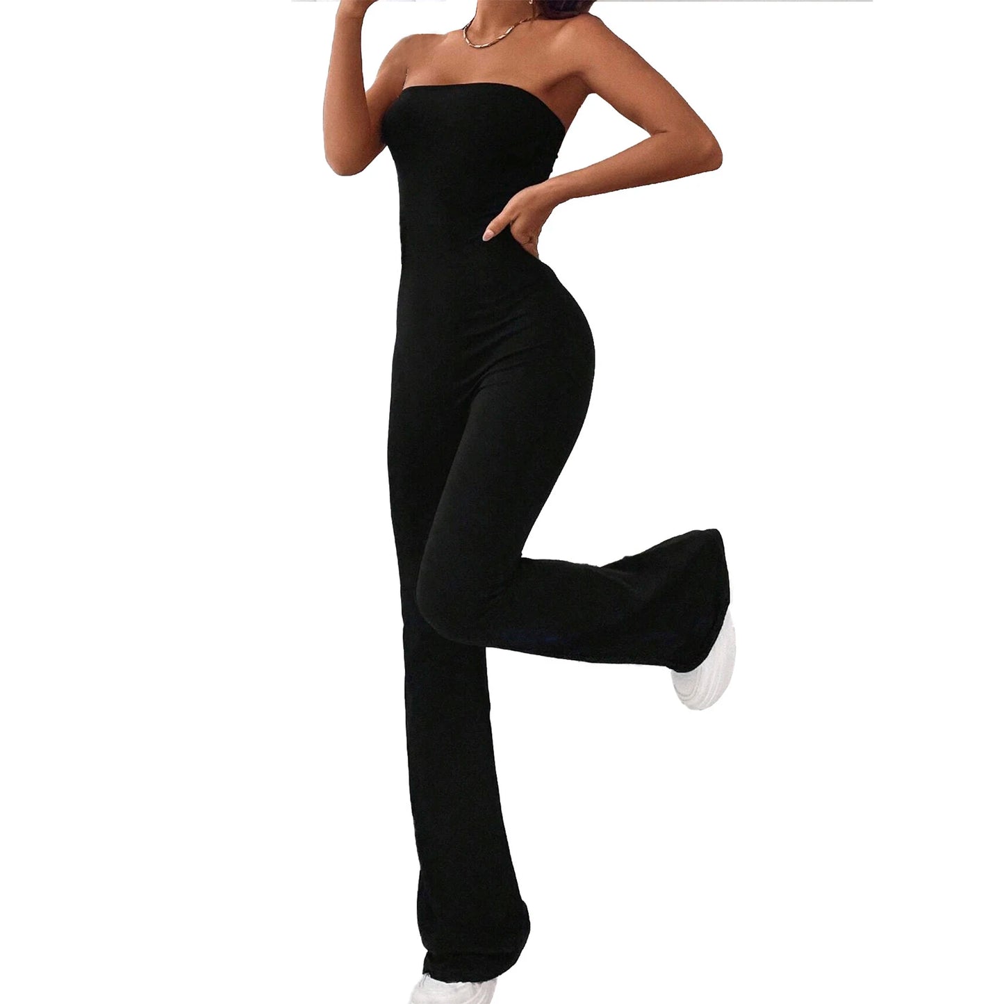 Combinaison Sexy sans bretelles pour femmes, couleur unie, moulante, nouvelle mode, fête, dîner en famille, 2024