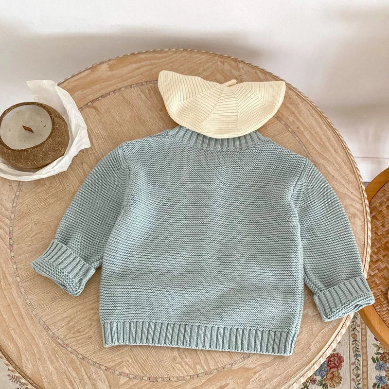 Vêtements pour bébés de 0 à 3 ans, manteau à motif brodé arc-en-ciel, fil de coton avec deux poches, nouvelle collection automne