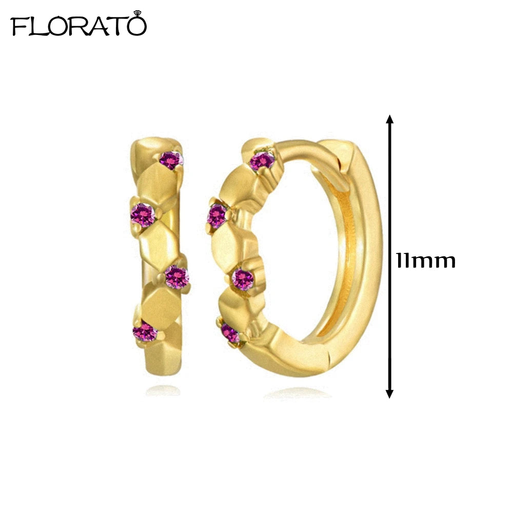Boucles d'oreilles créoles minimales rouges pour femmes, cristal, petit Huggie, boucle d'oreille cartilage mince, piercing 147 us, bijoux, cadeau, contre-indiqué, 2 pièces