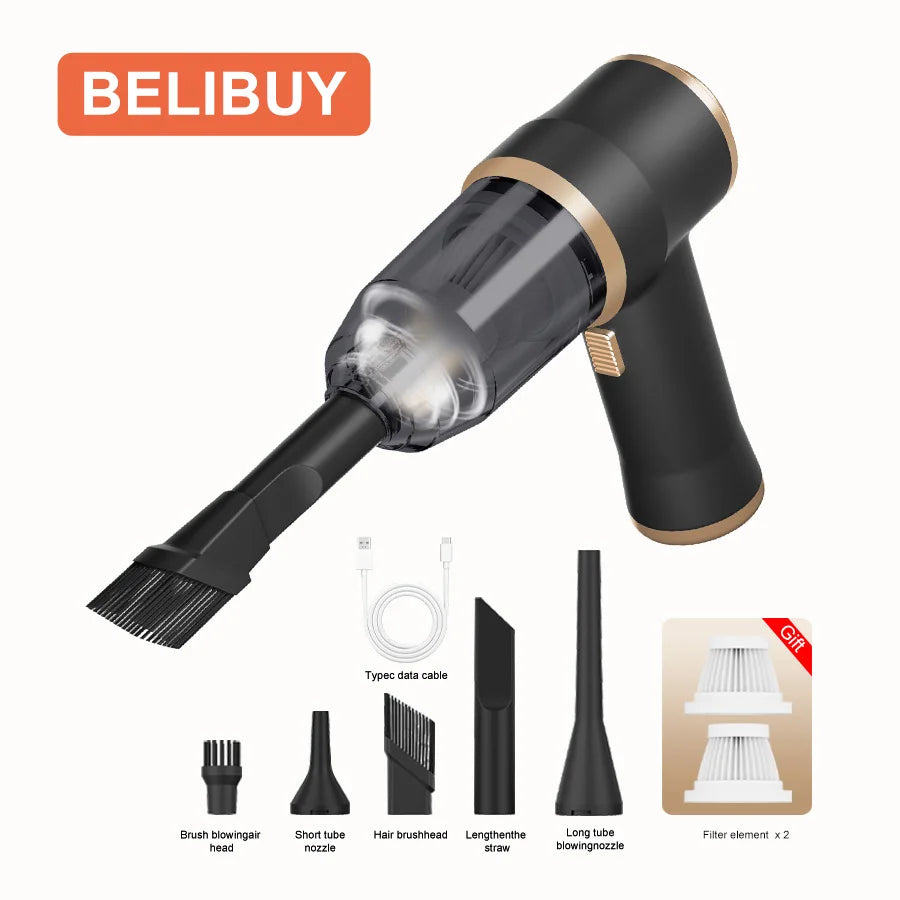 Aspirateur de voiture sans fil portable, appareil ménager, machine pour livres, chambre à coucher, tapis, fonction haute puissance