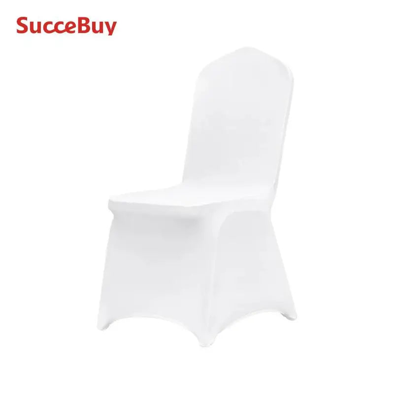 SucceBuy 200 pièces housses de chaise pliantes en élasthanne extensible housse de chaise universelle ajustée housses de protection amovibles lavables blanc