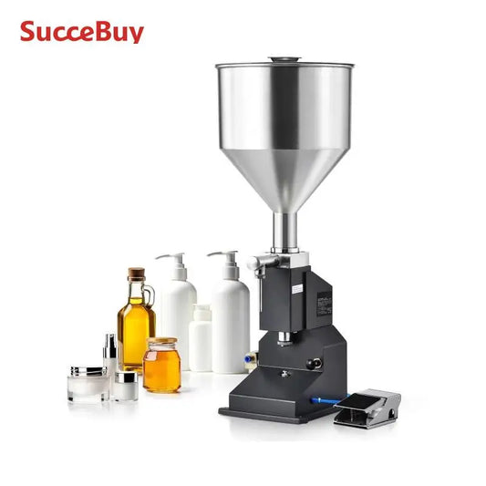VEVOR Machine de Remplissage de Liquide Pâte Pneumatique 5-50 mL Remplisseuse de Bouteilles en Acier Inoxydable avec Pédale pour Lait, Eau, Jus, Huile Essentielle, Shampoing, Miel, Lotion Cosmétique