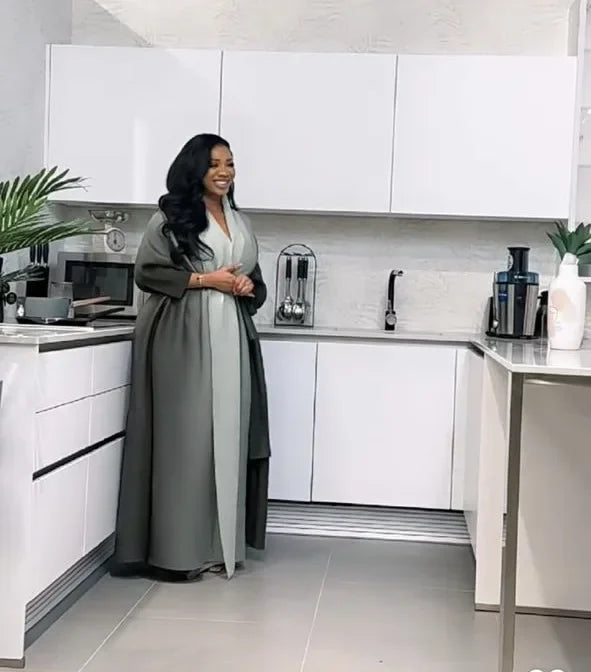Veste caftan du moyen-orient pour femmes, manches chauve-souris, pull en laine tricoté ouvert, haut de gamme, dégradé de rides, robe longue musulmane
