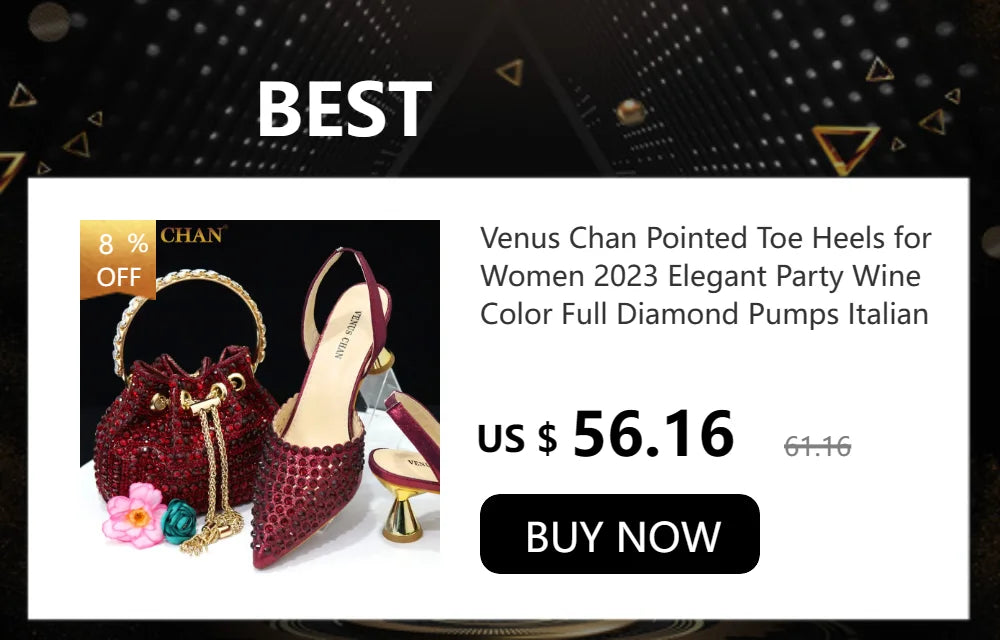 Venus Chan 2024 Design spécial haute qualité couleur Orange femmes africaines chaussures et sac ensemble avec cristal brillant pour la fête de mariage