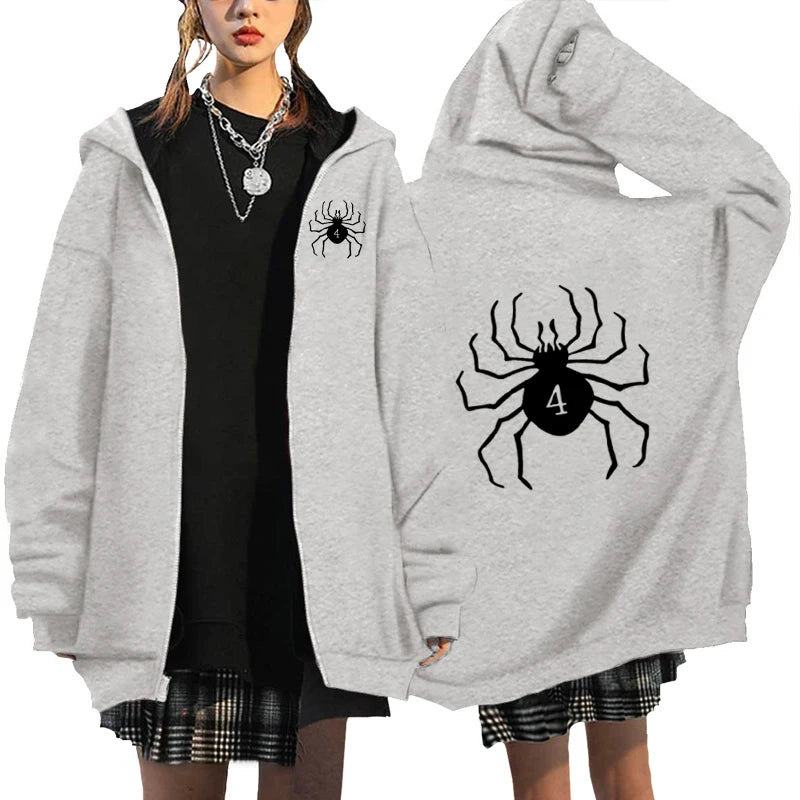 Hunter X Hunter Spider imprimé Anime sweat à capuche avec fermeture éclair hommes femmes gothique Y2K veste zippée sweat à capuche décontracté manteau Streetwear