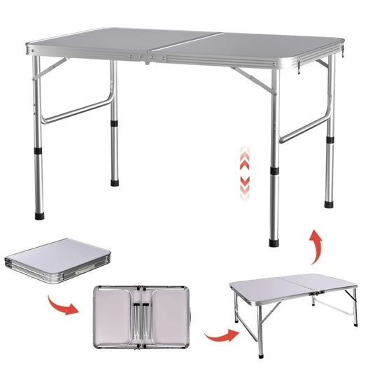 Table de Camping Portable Table pliante légère en aluminium Table de jardin réglable en 2 hauteur Table de pique-nique barbecue pour le Camping, les fêtes et