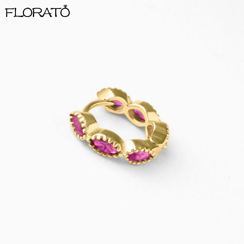 Boucles d'oreilles créoles minimales rouges pour femmes, cristal, petit Huggie, boucle d'oreille cartilage mince, piercing 147 us, bijoux, cadeau, contre-indiqué, 2 pièces