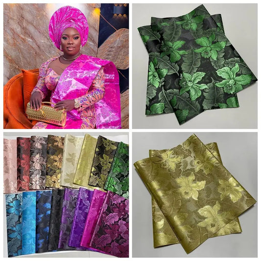 GELE Gandmaster-Cravate de Sauna Multi-Sego Africaine Luxueuse, Style à la Mode, Nigeria, pour Mariage, 2 Pièces/Sac