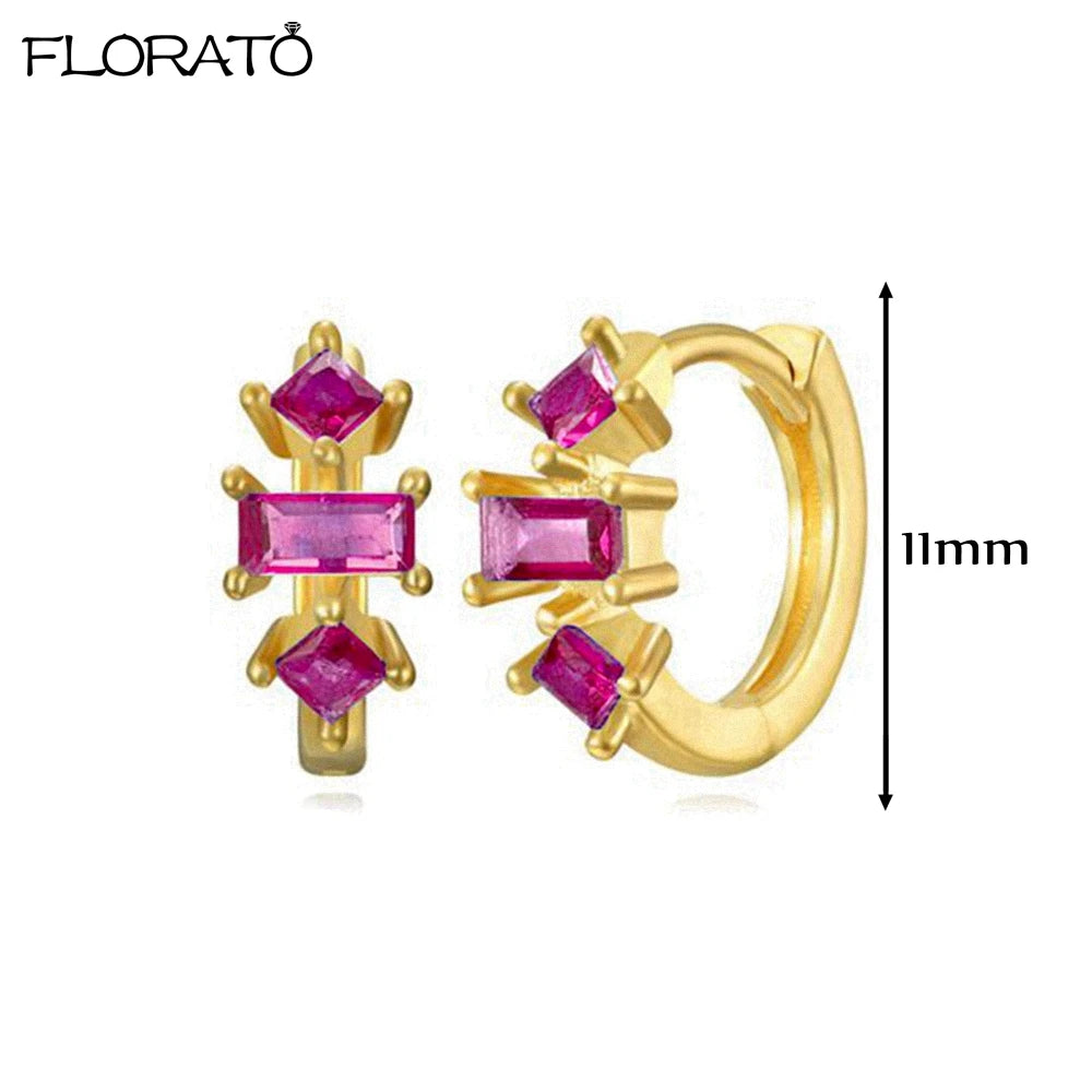 Boucles d'oreilles créoles minimales rouges pour femmes, cristal, petit Huggie, boucle d'oreille cartilage mince, piercing 147 us, bijoux, cadeau, contre-indiqué, 2 pièces