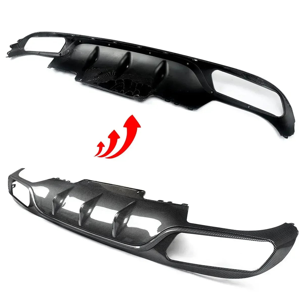 Diffuseur Arrière de Style Carbone avec Tuyau d'Échappement, Accessoire pour Mercedes W213, E200, E300, 2016-2020