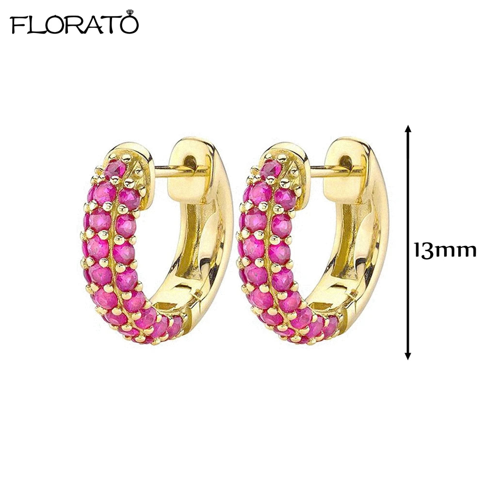 Boucles d'oreilles créoles minimales rouges pour femmes, cristal, petit Huggie, boucle d'oreille cartilage mince, piercing 147 us, bijoux, cadeau, contre-indiqué, 2 pièces