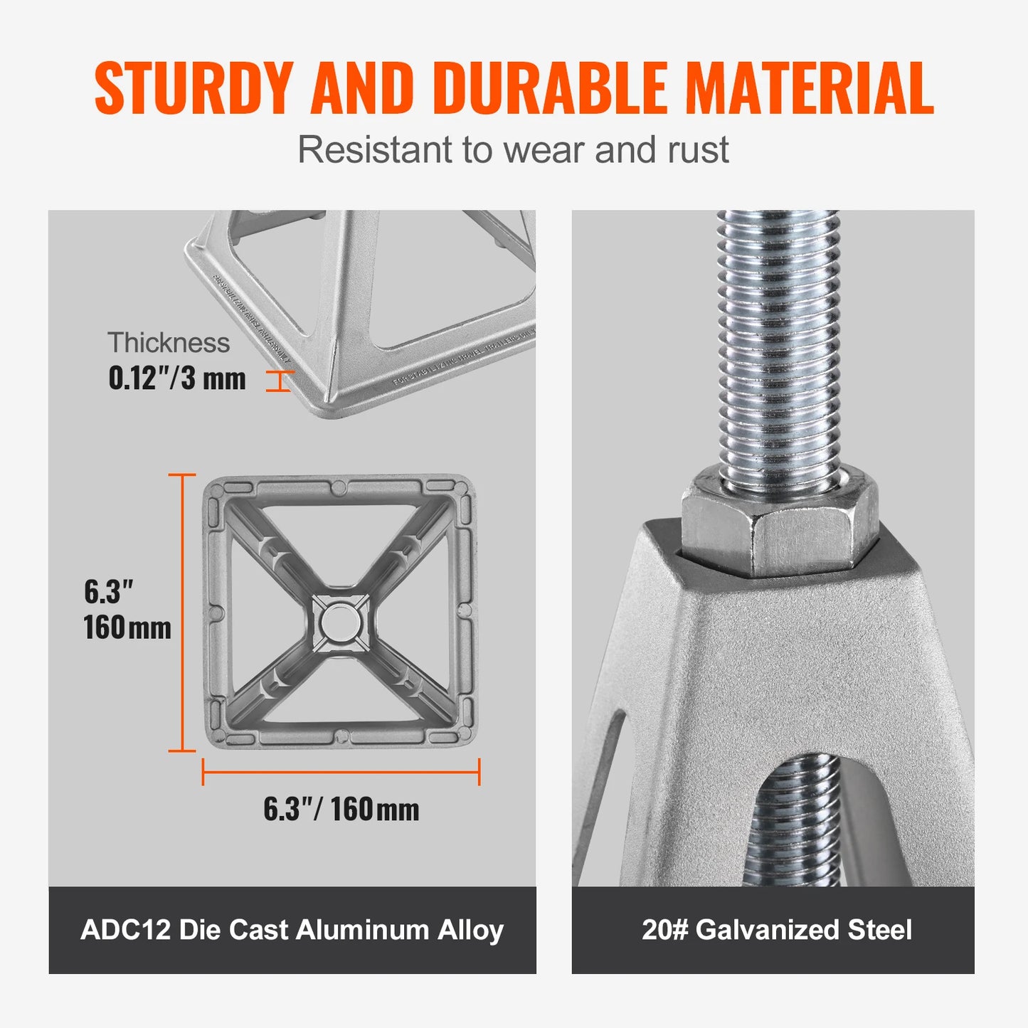 SucceBuy – prises stabilisatrices, paquet de 4 prises de nivellement en aluminium pour camping-car, remorque de voyage, camping-car, cric à vis unique, 6000 lb