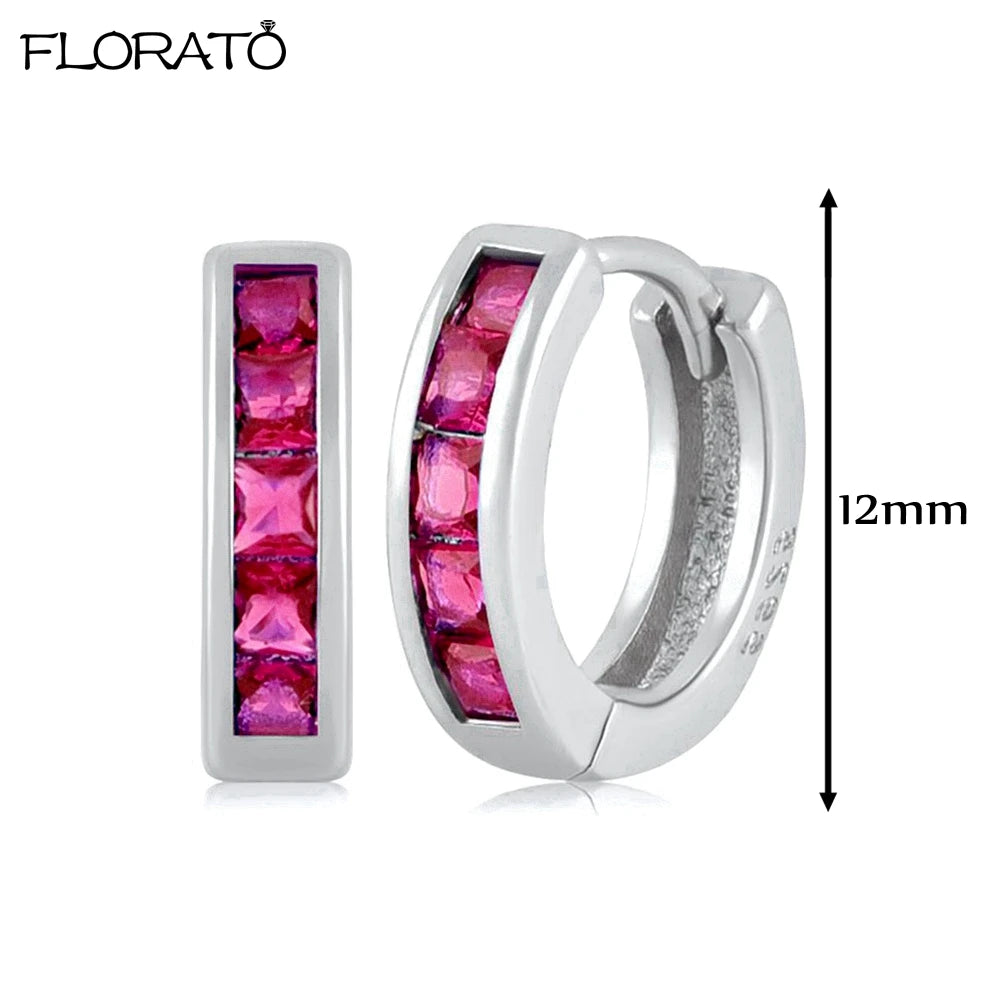 Boucles d'oreilles créoles minimales rouges pour femmes, cristal, petit Huggie, boucle d'oreille cartilage mince, piercing 147 us, bijoux, cadeau, contre-indiqué, 2 pièces