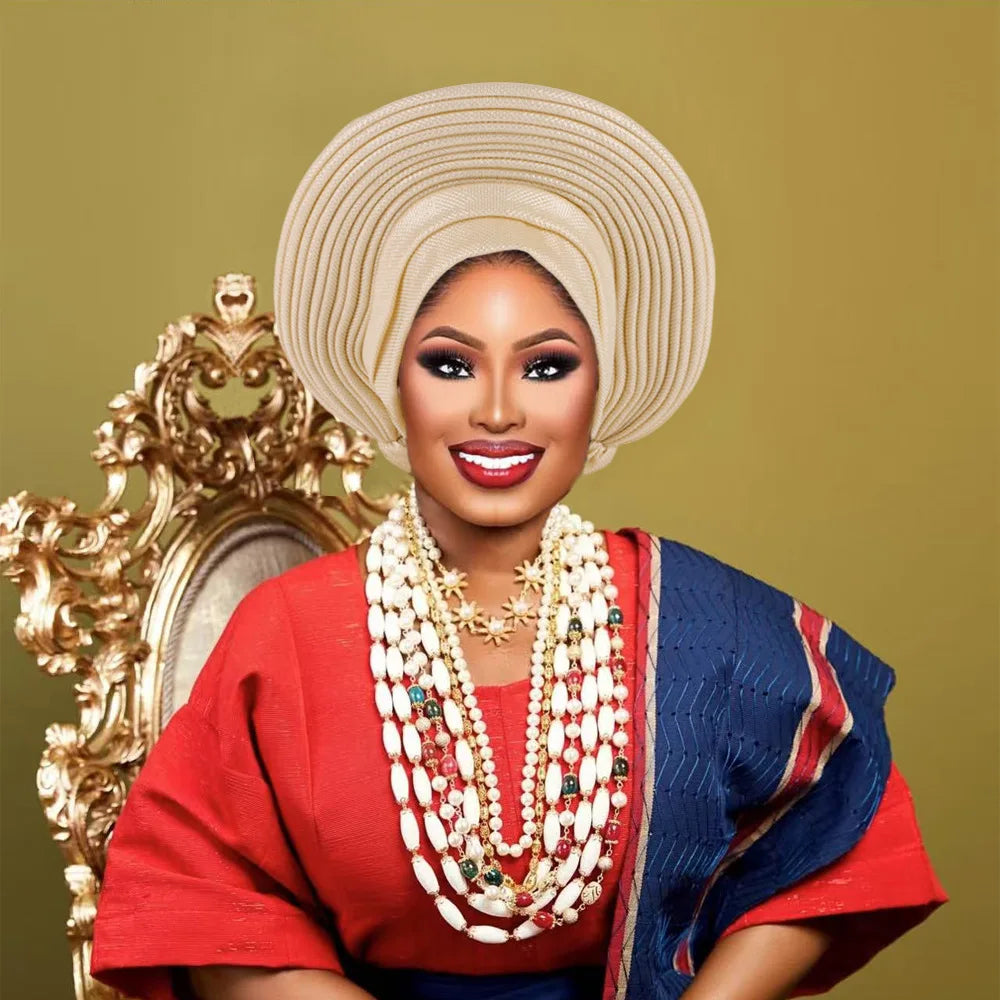 Cravates de tête nigérianes pour femmes, équipement de sauna, turban africain élégant, déjà fabriqué, enveloppes de tête féminines, fête de mariage, Auto Gele